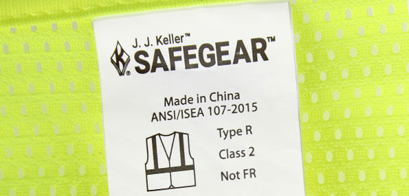 JJ Keller SAFEGEAR Hi-Vis ANSI/ISEA 107 Tag ANSI PPE Standards