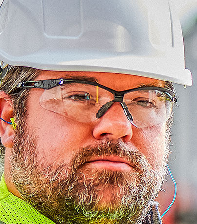 Worker wearing J.J. Keller SAFEGEAR PPE Eye Protection 