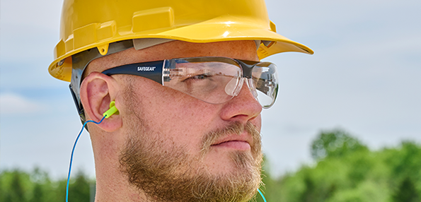 Person Wearing J.J. Keller SAFEGEAR PPE Safety Glasses
